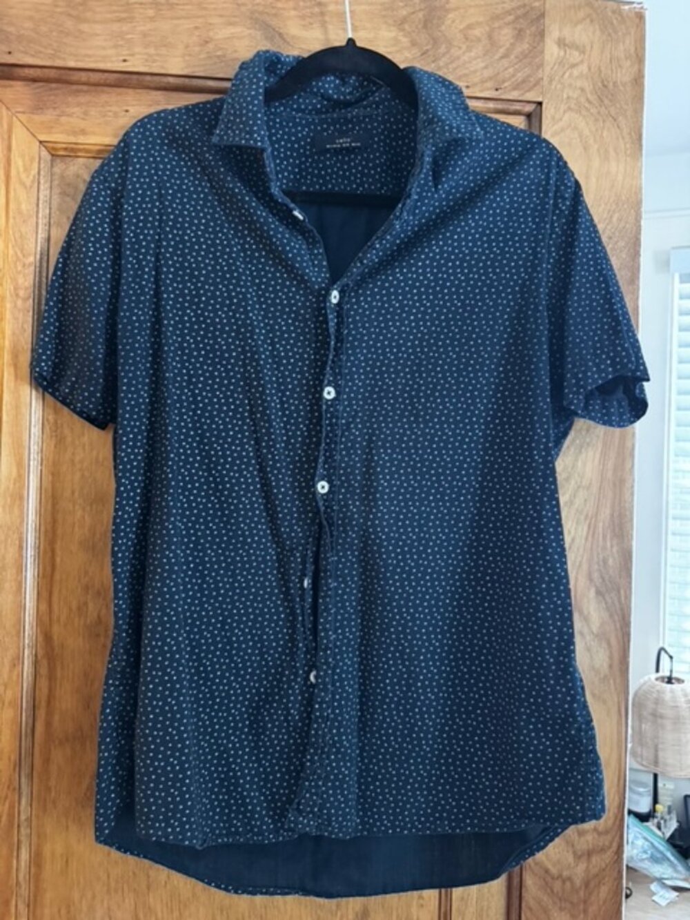 Celio Mens Button Down Short Sleeve Short EU Sz L 41-42